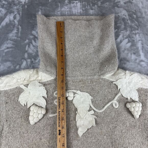 IB Diffusions Silk Angora Sweater Womens 1X Beige White Grapevine Vintage (1051) - Picture 11 of 11